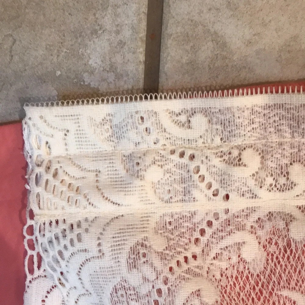 Curtain Sheer Lace Floral Curtain with Attached Valance (1-piece)